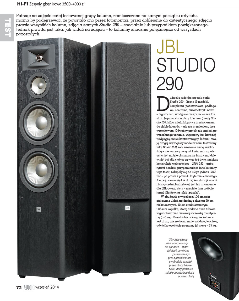 Test Audio JBL Studio 290