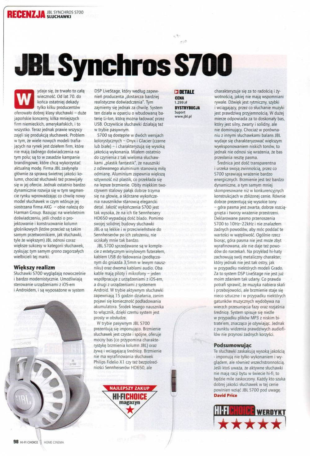 JBL Synchros S700